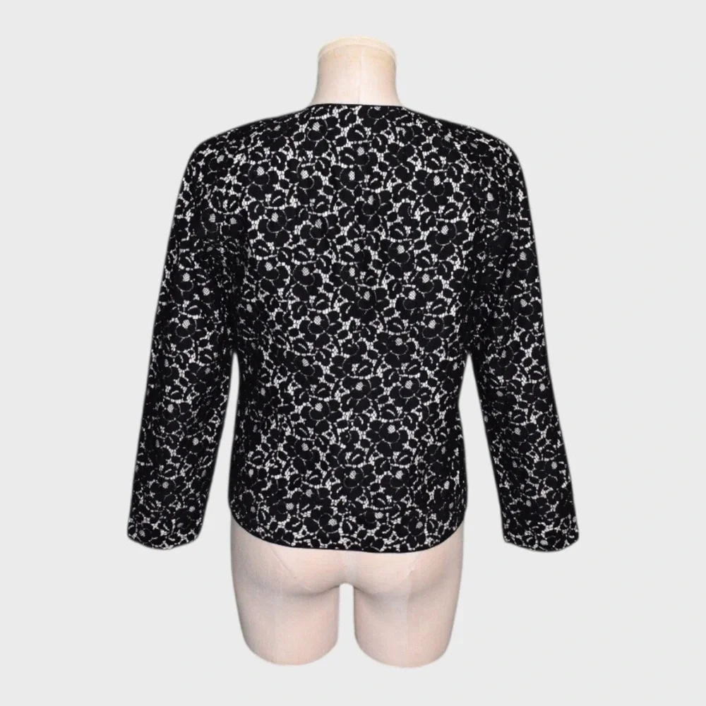 Talbots Lace Overlay Long Sleeve Blouse Jacket‎ - Picture 3 of 5